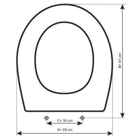 Tapa WC MIDEO 2554108 – Abattant en MDF haute densité – Acier inoxydable – Fixation normale – Blanc brillant