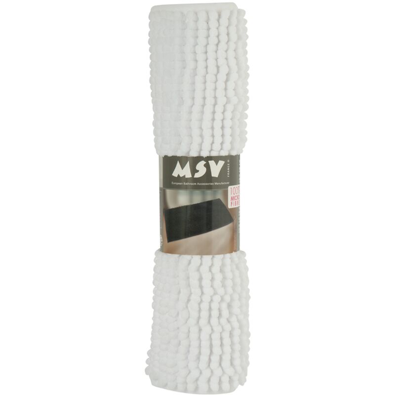 

Alfombra de baño 'Chenille' de microfibra en color blanco 40 x 60 cm - MSV