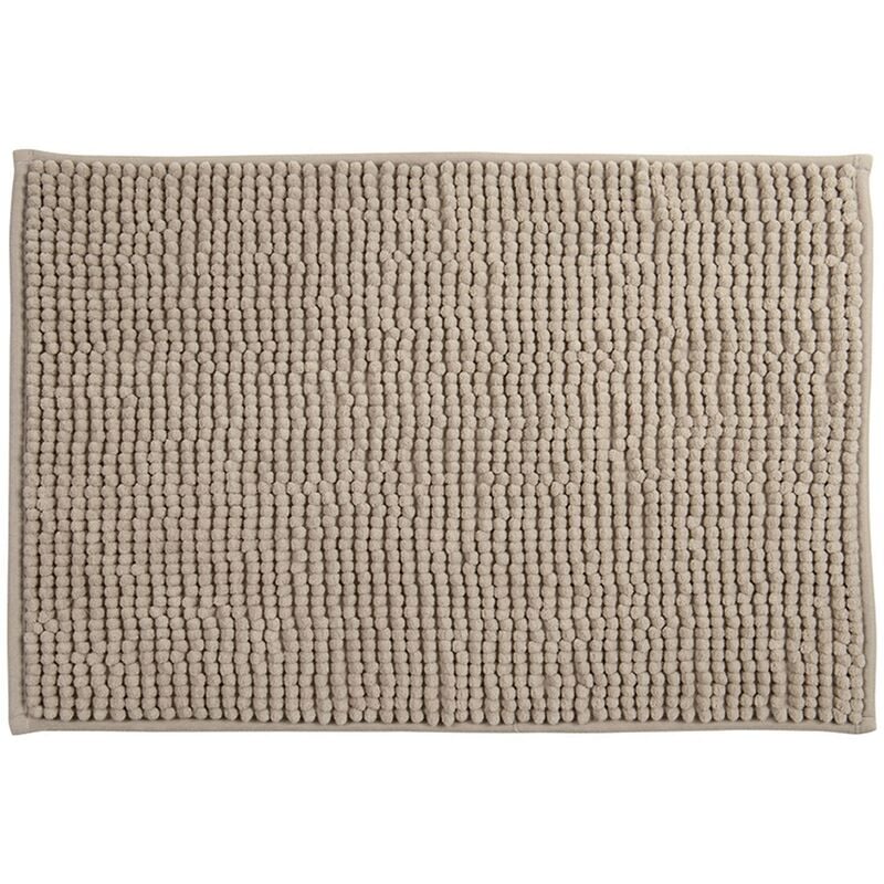 

Alfombra de baño 'Chenille' de microfibra en color topo 40 x 60 cm - MSV