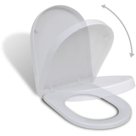 Tapa de Váter Cierre Suave y Desenganche Rápido Cuarto de Baño Aseo WC Inodoro Asiento Hogar Hotel Irrompible Blanca Multimodelo