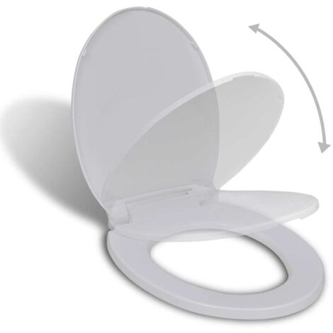 Tapa de Váter Cierre Suave y Desenganche Rápido Cuarto de Baño Aseo WC Inodoro Asiento Hogar Hotel Irrompible Blanca Multimodelo