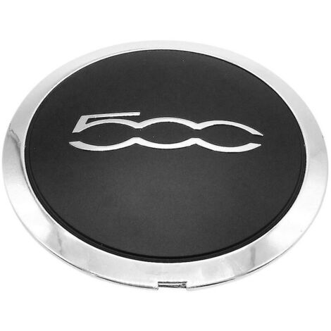Tapacubos de 133 mm para ruedas Fiat 500, con diseño de centro de cubo plateado.