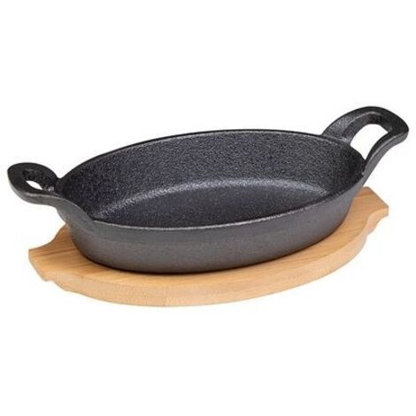 Tapas casseruola ovale 2 man. + supporto bamboo