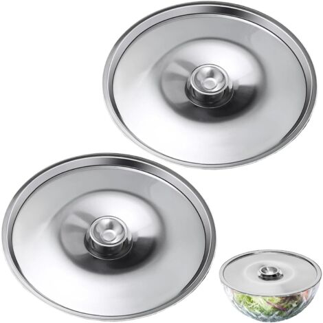 Tapas de acero inoxidable (2 unidades) para cuencos, tapas para mini sartenes (12 cm), tapas para jarras de leche, accesorios de repuesto para ollas y utensilios de cocina.