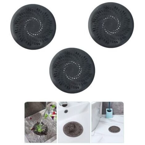 Tapas de desagüe de ducha, recogedor de pelo de silicona, filtro de bañera de silicona, recogedor de pelo de desagüe de tubería, tapón de colador con ventosa (gris oscuro) 15 cm