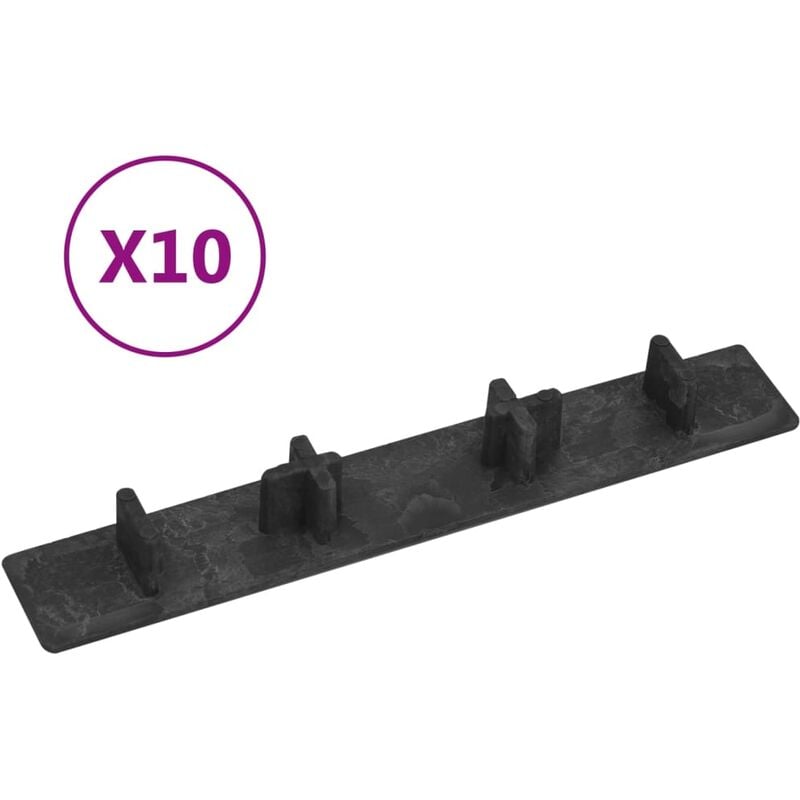

Tapas de extremo de plataforma 10 unidades plástico negro - Negro