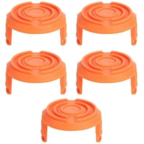 Tapas de repuesto para carretes de desbrozadoras – Paquete de 5 compatibles con Worx WA0010, plástico resistente.