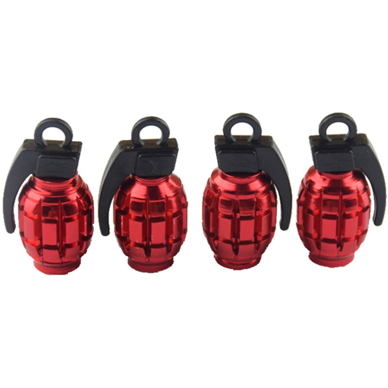 Image of Red Grenade Reifenventilkappen für Auto, lkw, Fahrrad, 4 Stück
