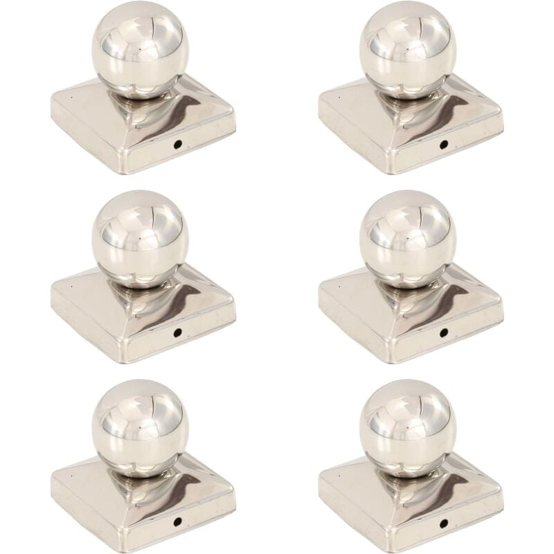 

Tapas para postes 6 uds acero inoxidable globo final 81x81 mm