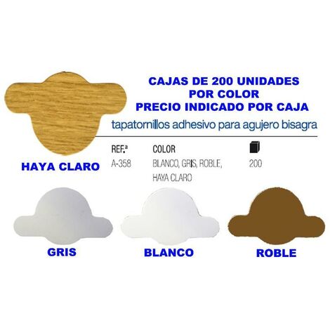 tapatornillos 200 und.blanco adhesivo para agujero bisagra a-358
