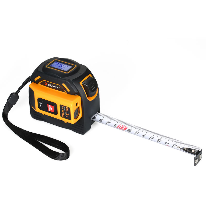 Tape measure laser rangefinder white yellow random delivery without battery