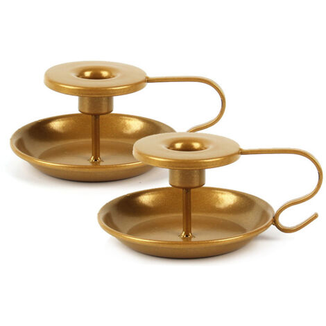 Taper Candle Holders, Candlestick Holders, Gold Table Candle Holders for Wedding Ceremony, Candle Holders for Halloween Christmas Dining Room Decoration, 2 Pack