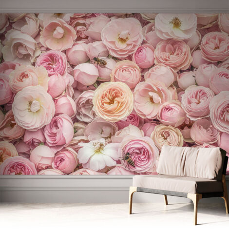 Tapete adhésive moderne pour salon et chambre à coucher Décoration rapide avec colle Belles fleurs 312x219 cm