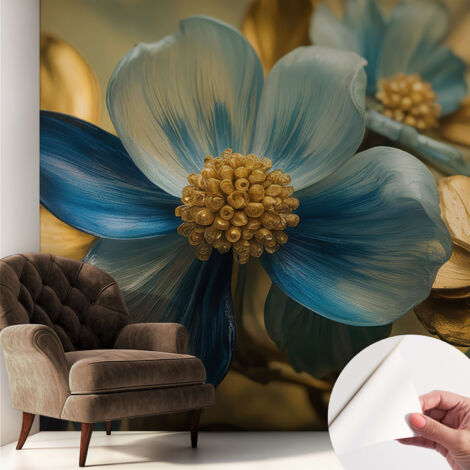 Tapete adhésive moderne pour salon et chambre à coucher Décoration rapide avec colle Composition florale 250x250 cm