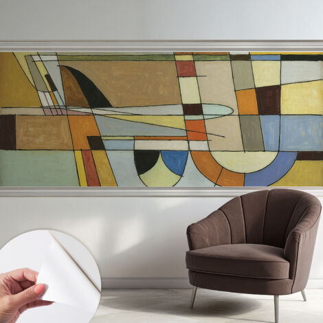 Tapete adhésive moderne pour salon et chambre à coucher Décoration rapide avec colle Harmonie géométrique 250x104 cm