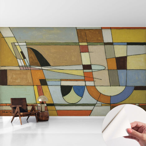 Tapete adhésive moderne pour salon et chambre à coucher Décoration rapide avec colle Harmonie géométrique 416x254 cm