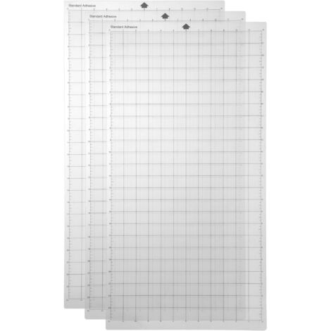 Tapete de corte de repuesto Tapete adhesivo transparente Cricut Mat con cuadrícula de medición 12x24 pulgadas para Silhouette Cameo Cricut Explore Plotter Machine 3PCS