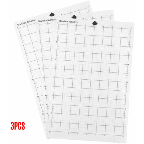 Tapete de corte de substituição Tapete adesivo transparente para Cricut com grade de medição 8 x 12 polegadas para máquina de plotter Silhouette Cameo Cricut Explore, 3 unidades - 3 unidades