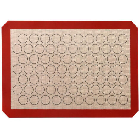 Tapete de silicona antiadherente para hornear, diseño circular, tapete multifuncional para hornear, tamaño 42 x 29,5 cm, para galletas.