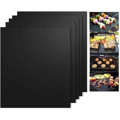 Tapete de silicona grande para hornear, impermeable, antiadherente, antideslizante y resistente al calor (negro, 33 x 40 cm, 4 unidades)