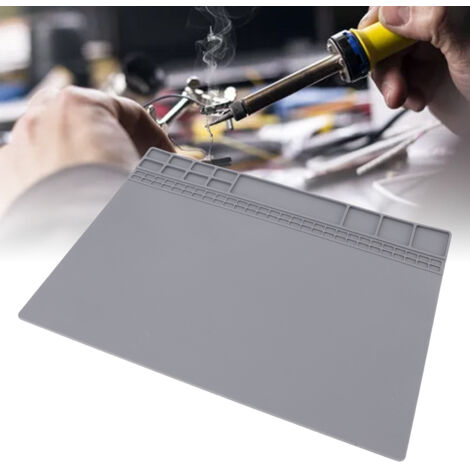 Tapete de trabajo multifuncional, antideslizante y resistente al fuego, fabricado en silicona y apto para altas temperaturas (500 °C), para soldadura y reparación de ordenadores.