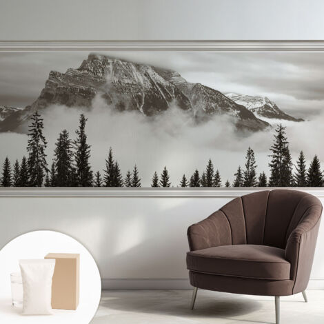 Tapete Dekorative Vliestapete mit Klebe für Wand - Mustertapete - moderne Einrichtung - für Büro Berglandschaft 250x104 cm