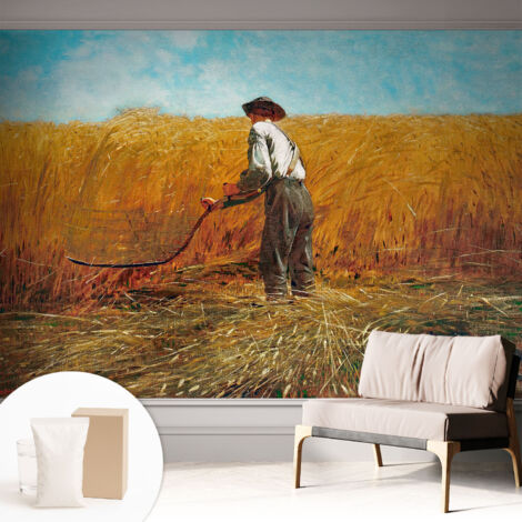 Tapete Dekorative Vliestapete mit Klebe für Wand - Mustertapete - moderne Einrichtung - für Büro Ernte in der Sonne 312x219 cm
