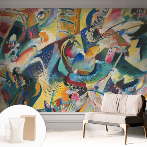 Tapete Dekorative Vliestapete mit Klebe für Wand - Mustertapete - moderne Einrichtung - für Büro Farbenfrohe Abstraktion 312x219 cm