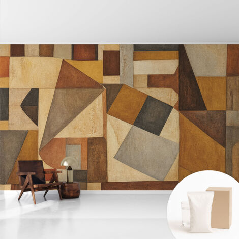 Tapete Dekorative Vliestapete mit Klebe für Wand - Mustertapete - moderne Einrichtung - für Büro Geometrische Abstraktion 416x254 cm