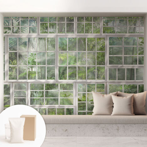 Tapete Dekorative Vliestapete mit Klebe für Wand - Mustertapete - moderne Einrichtung - für Büro Grüner Wald 208x146 cm