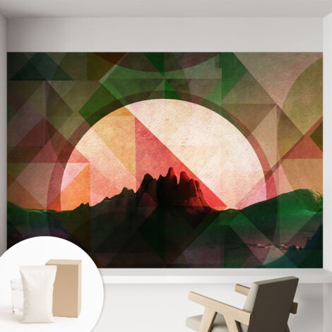 Tapete Dekorative Vliestapete mit Klebe für Wand - Mustertapete - moderne Einrichtung - für Büro Malerische Hügel 152x104 cm