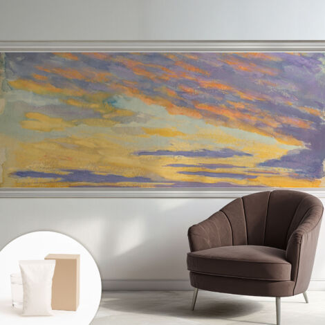 Tapete Dekorative Vliestapete mit Klebe für Wand - Mustertapete - moderne Einrichtung - für Büro Pastellfarbener Himmel 250x104 cm