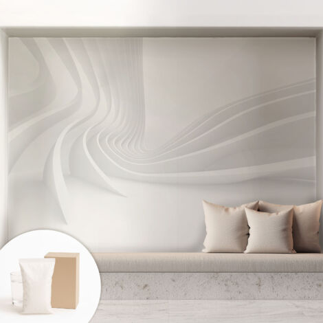 Tapete Dekorative Vliestapete mit Klebe für Wand - Mustertapete - moderne Einrichtung - für Büro Wellenförmige Linien 208x146 cm