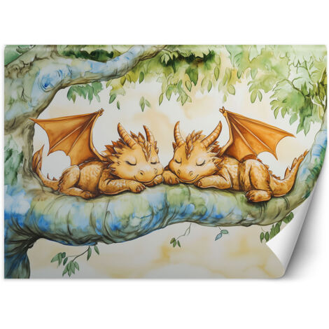 Tapete für Kinderzimmer Kleine Drachen Tiere 100x70 cm