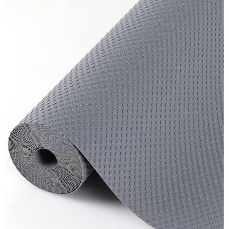 Tapete para cajones extragrande de 50 cm x 500 cm, impermeable, no adhesivo, para armarios de cocina (gris oscuro/lunares)