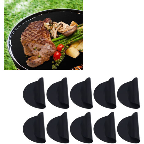 [Tapete para parrilla] + [PTFE] + [10 piezas] + [Revestimiento antiadherente] Tapete para parrilla de PTFE reutilizable, antideslizante y resistente al calor.