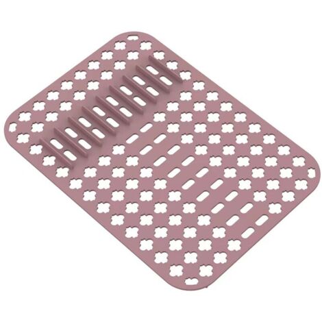 Tapete protector de silicona para fregadero, color rosa, 40 x 29 cm, de PVC, para fregadero y desagües