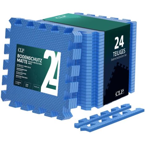 Tapete protector de suelo rompecabezas de 24 piezas 31 x 31 cm plástico azul para gimnasio taller garaje juegos 100009002