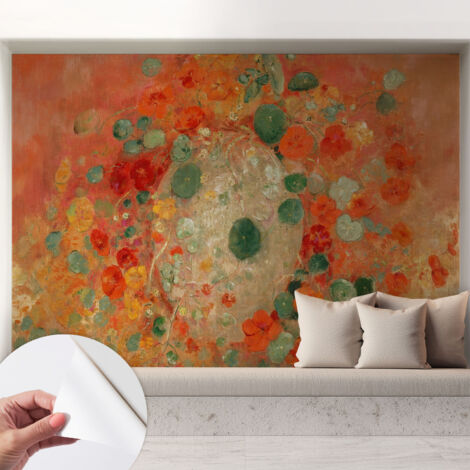 Tapete Selbstklebend - abwaschbar - Tapete mit Motiv - trendige Wanddeko - elegant Fototapete  Abstrakte Blumen 208x146 cm