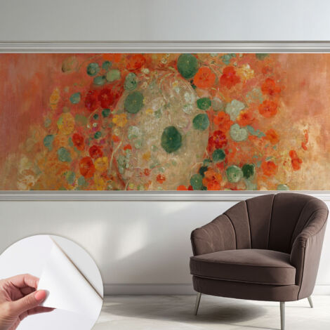 Tapete Selbstklebend - abwaschbar - Tapete mit Motiv - trendige Wanddeko - elegant Fototapete  Abstrakte Blumen 250x104 cm