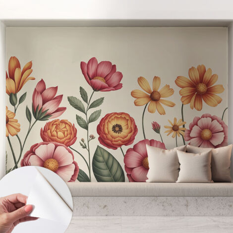 Tapete Selbstklebend - abwaschbar - Tapete mit Motiv - trendige Wanddeko - elegant Fototapete  Blumenkomposition 208x146 cm