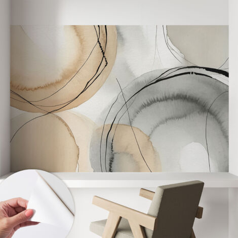 Tapete Selbstklebend - abwaschbar - Tapete mit Motiv - trendige Wanddeko - elegant Fototapete  Geometrische Harmonie 104x70 cm
