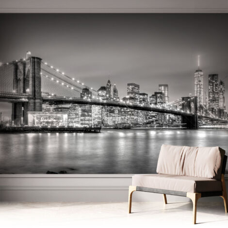 Tapete Selbstklebend - abwaschbar - Tapete mit Motiv - trendige Wanddeko - elegant Fototapete  Großstadtbrücke 312x219 cm