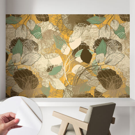 Tapete Selbstklebend - abwaschbar - Tapete mit Motiv - trendige Wanddeko - elegant Fototapete  Pflanzliche Schönheit 104x70 cm