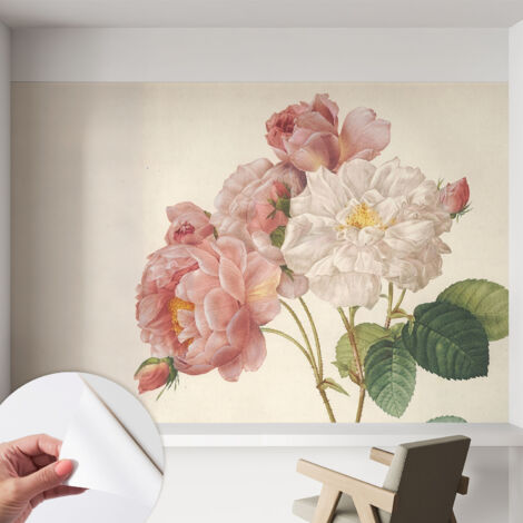 Tapete Selbstklebend - abwaschbar - Tapete mit Motiv - trendige Wanddeko - elegant Fototapete Romantische Rosen 152x104 cm