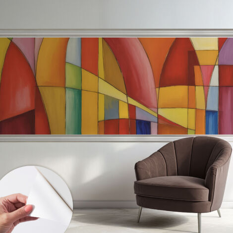 Tapete Selbstklebend - abwaschbar - trendige Wanddeko - elegant Fototapete  Energiegeladene Formen 250x104 cm