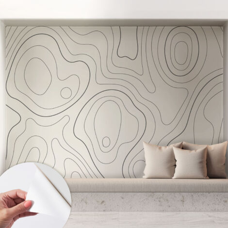 Tapete Selbstklebend - abwaschbar - trendige Wanddeko - elegant Fototapete  Fließende Linien 208x146 cm