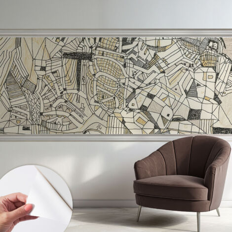 Tapete Selbstklebend - abwaschbar - trendige Wanddeko - elegant Fototapete  Geometrische Abstraktion 250x104 cm