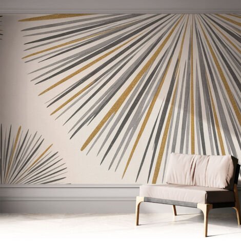 Tapete Selbstklebend - abwaschbar - trendige Wanddeko - elegant Fototapete  Geometrische Fächer 312x219 cm