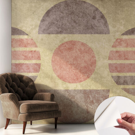 Tapete Selbstklebend - abwaschbar - trendige Wanddeko - elegant Fototapete  Geometrische Formen 250x250 cm